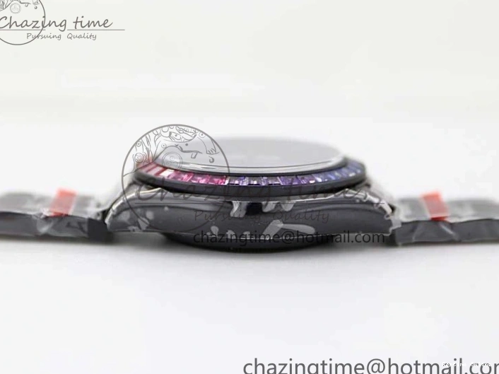 0515 Functional Daytona All Black PVD TWF Best Edition Rainbow Diamonds Bezel Black Dial on PVD Bracelet A 2449